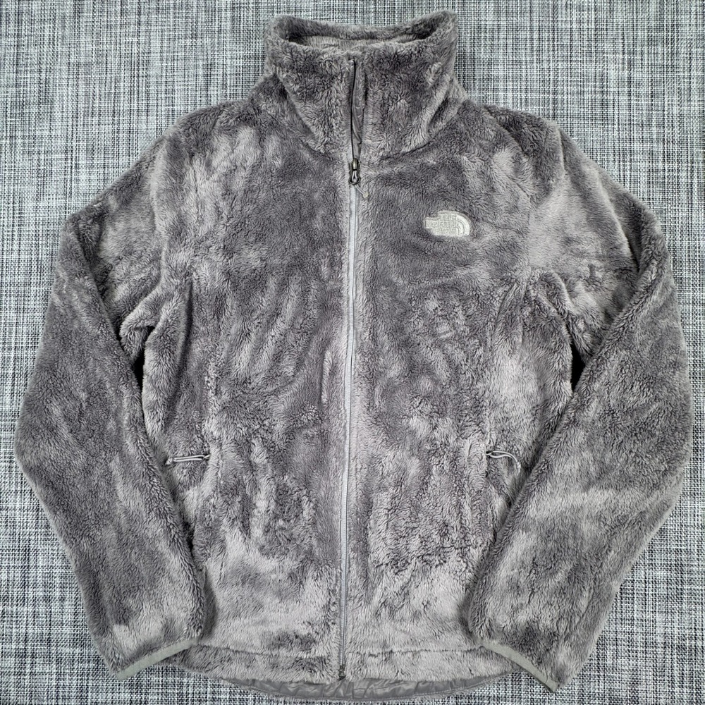 The North Face Womens Small Osito 2 Fleece Jacket Gray Full Zip Plush Polyester